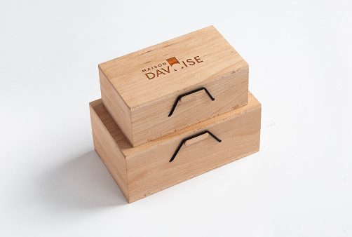 two wood boxes reusable